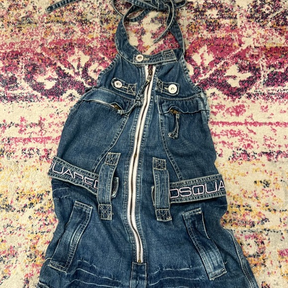 DSQUARED2  Womens Jumpsuit Small Denim Y2K Retro Backless Overalls Pocket Cotton - Picture 2 of 11